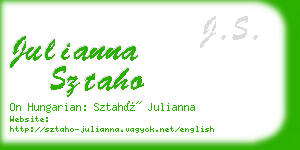 julianna sztaho business card